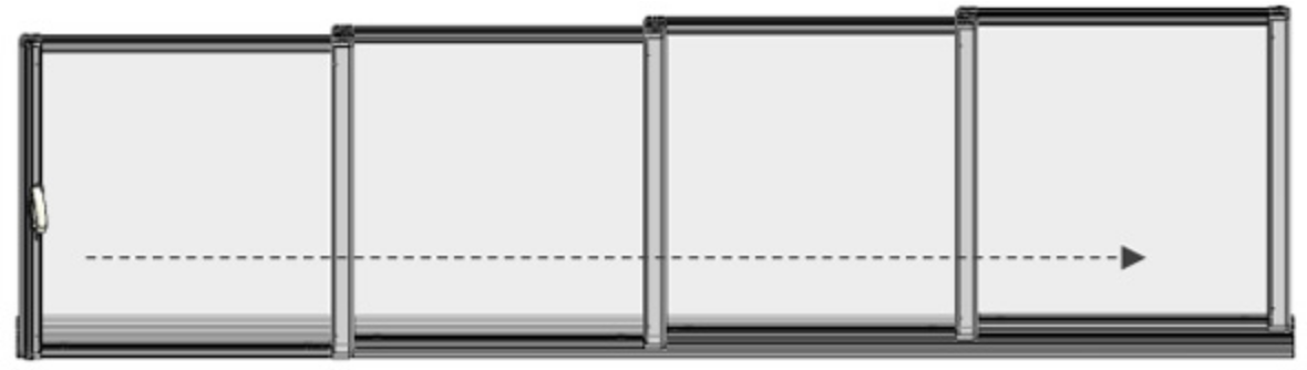 Jednostranné otevírání (levé/pravé) – ARTOSI GLASS rámové